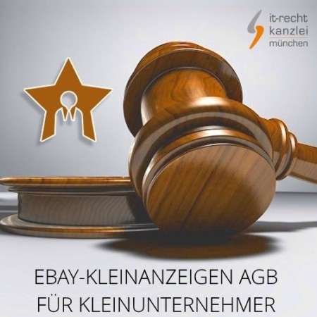 Kleinunternehmer AGB für Ebay-Kleinanzeigen inklusive Update-Service der IT-Recht Kanzlei
