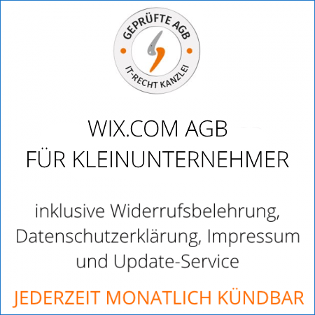 Abmahnsichere wix.com AGB für Kleinunternehmer von der IT-Recht Kanzlei