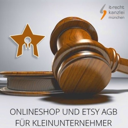 Kleinunternehmer AGB für Onlineshop und Etsy inklusive Update-Service der IT-Recht Kanzlei