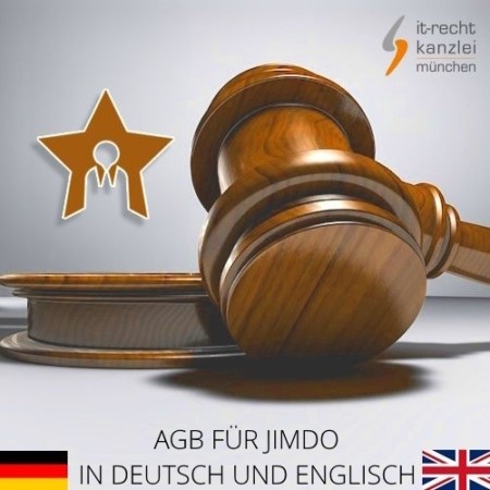 Kleinunternehmer AGB für Jimdo in deutsch und englisch inklusive Update-Service der IT-Recht Kanzlei