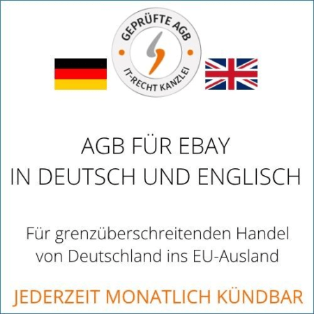 Abmahnsichere Ebay AGB in deutsch und englisch für Kleinunternehmer von der IT-Recht Kanzlei