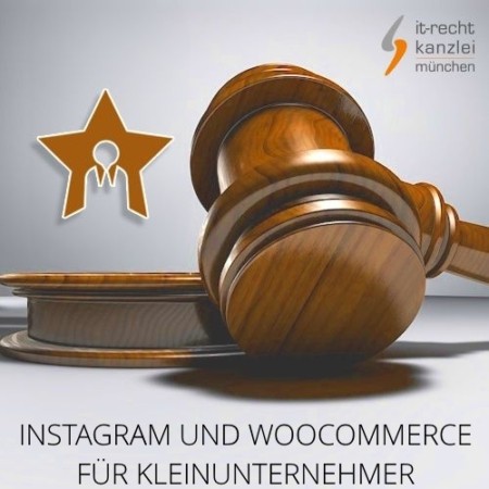 Kleinunternehmer AGB für Instagram und WooCommerce inklusive Update-Service der IT-Recht Kanzlei