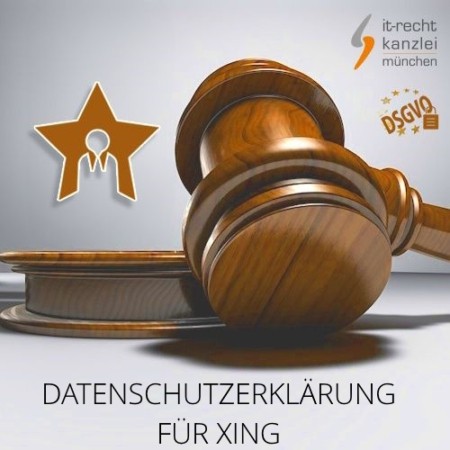Datenschutzerklärung für Xing inklusive Update-Service der IT-Recht Kanzlei