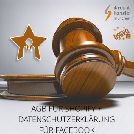 Kleinunternehmer AGB für Shopify und Datenschutzerklärung für Facebook inklusive Update-Service der IT-Recht Kanzlei
