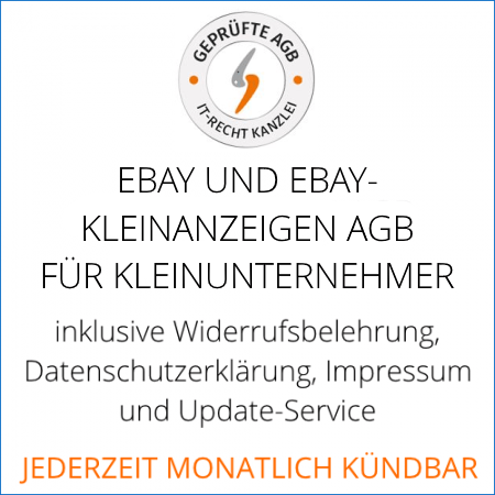 Abmahnsichere Ebay und Ebay-Kleinanzeigen AGB für Kleinunternehmer von der IT-Recht Kanzlei