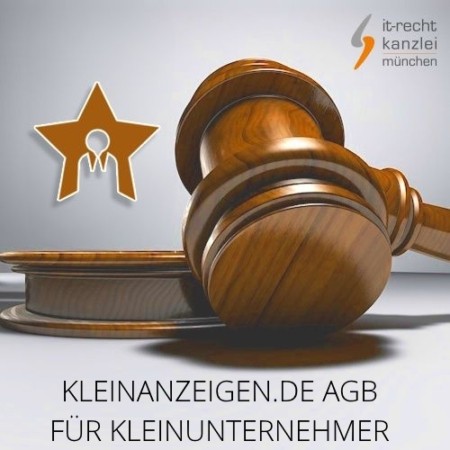 Kleinunternehmer AGB für Kleinanzeigen.de inklusive Update-Service der IT-Recht Kanzlei