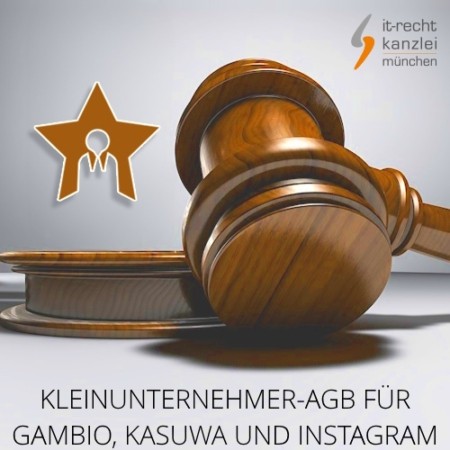 AGB für Gambio, kasuwa und Instagram inklusive Update-Service der IT-Recht Kanzlei