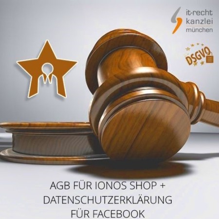 Kleinunternehmer AGB für Ionos Shop + Datenschutzerklärung für Facebook inklusive Update-Service der IT-Recht Kanzlei