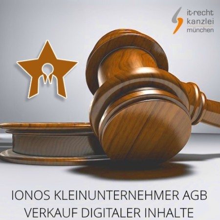 Kleinunternehmer AGB Ionos für digitale Inhalte inklusive Update-Service der IT-Recht Kanzlei